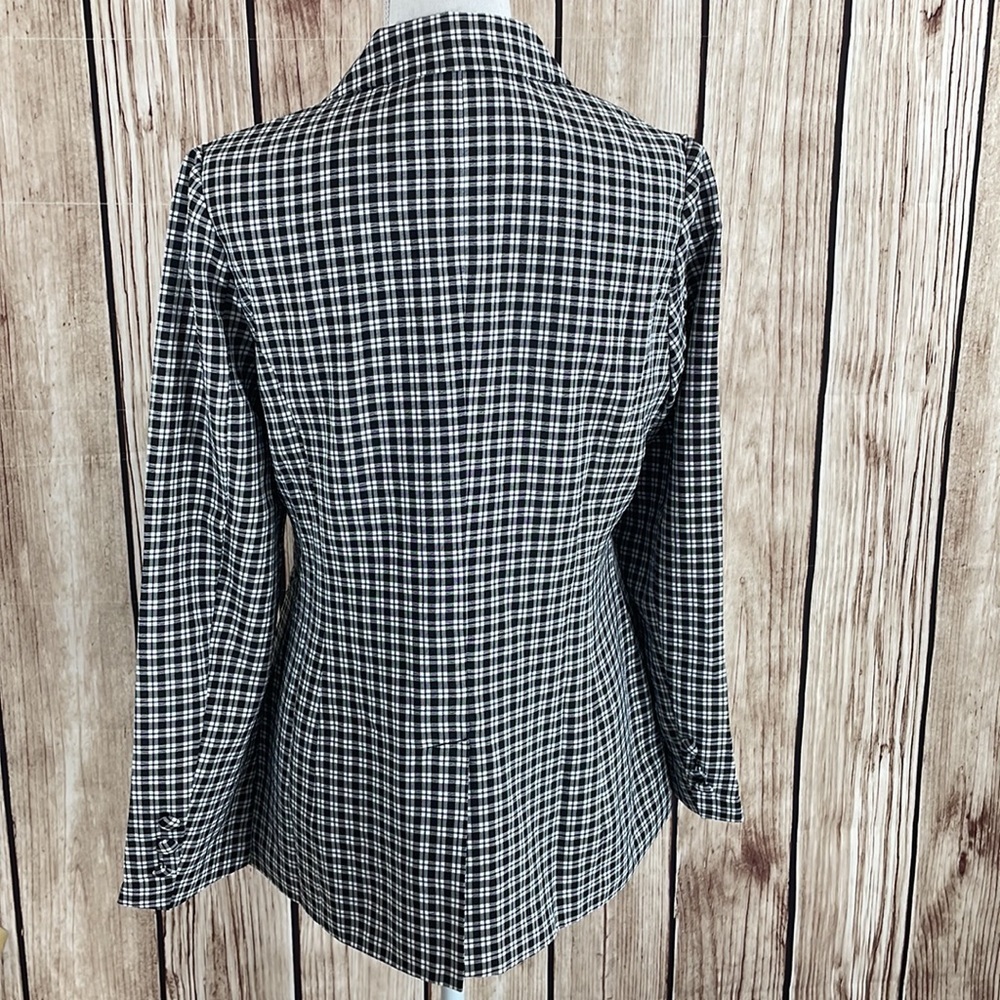 Doe & Rae Black and White Checkered Blazer Medium - Picture 5 of 10
